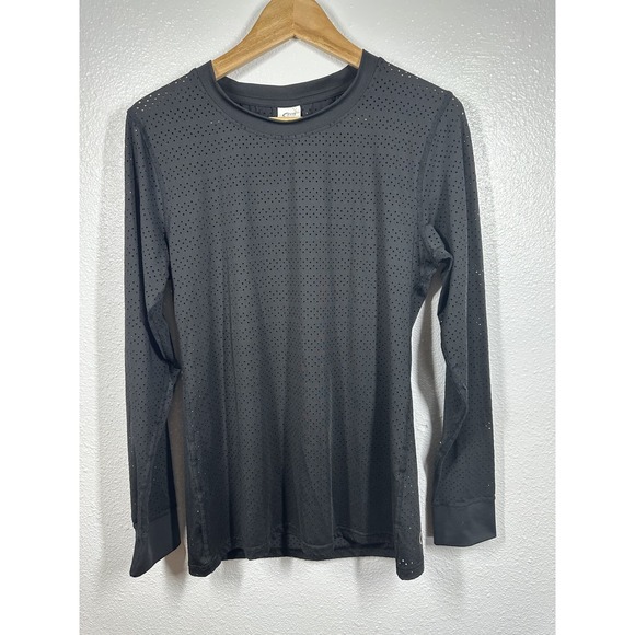 Zyia Active Shirt Womens Large Long Sleeve Perforated Crescent Moon Logo Gym - Picture 6 of 7